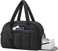 oscaurt Gym Bag for Women Puffer Duffle Bag for Travel Water Resistant Carry On Weekender Overnight Duffel Dance Bag with Shoe Compartment