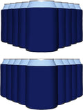 PartyPrints 25 Pack Navy Blue Blank Can Cooler Sleeves, Customizable Bulk Insulated Foam for Beer, Collapsible Plain Drink Holder, Cold Soda Insulator, 12oz Regular, 16oz Tall Cans