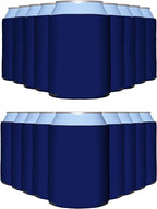 PartyPrints 25 Pack Navy Blue Blank Can Cooler Sleeves, Customizable Bulk Insulated Foam for Beer, Collapsible Plain Drink Holder, Cold Soda Insulator, 12oz Regular, 16oz Tall Cans
