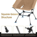 MOON LENCE Portable Camping Chair Plus, Larger & Roomier, Compact and Lightweight Still, Folding Chair for Backpacking & Hiking, 330Lbs Capacity (Desert Rust)