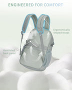 ECOHUB Travel Backpack for Women, 17.3 inch Suspended Laptop Backpack, Fashion Water-Resistant College Computer Bookbag, 28L Personal Item Bag with 12 Pockets for Causal, Work, Green