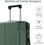 3 Piece Luggage Set, Hardside Suitcase with Spinner Wheels, TSA Lock & Expandable Hard Shell, Carry on and Checked Luggage for Travel, Maletas de Viaje for Men & Women(Green 3 Sets, 20/24/28")