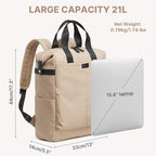 G4Free Protective 16" Laptop Backpack, Large Work Bag for Men Women, Slim Casual Backpacks for Travel, College, Business, Khaki