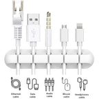 INCHOR White Cable Clips, Cord Organizer Cable Management, Cable Organizers USB Cable Holder Wire Organizer Cord Clips, 2 Packs Cable Straps for Desk Car Home and Office (5, 3 Slots)