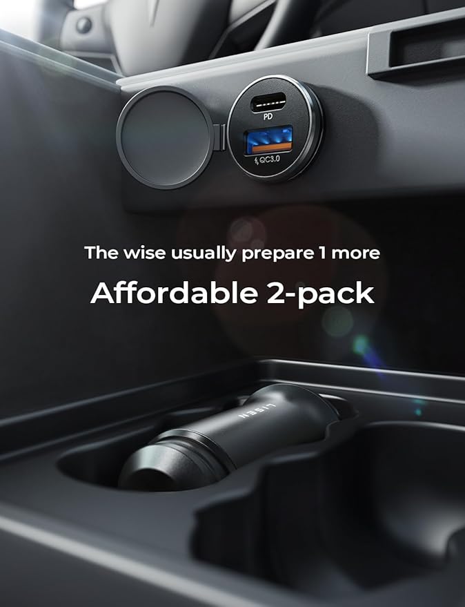 LISEN 54W Car Phone Charger USB C, Cigarette Lighter Adapter, Car Accessories for iPhone, USB C Car Charger Adapter USBC Type C 12v, Fit for iPhone 16, 15, 14, 13 Samsung Google iPad Android, Blue