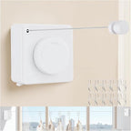 15.7Ft Retractable Clothesline Indoor Outdoor is Also an Anti-sag Clothes line for Indoors, Stainless Steel Wire Retractable Laundry Line for Drying Clothes, with 10 Windproof Clips (White)