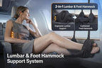 2-in-1 Inflatable Foot Hammock & Lumbar Support – Premium TPU Material, Adjustable Support for Airplane, Office & Home – Lightweight, Portable & Travel-Ready (Gray)