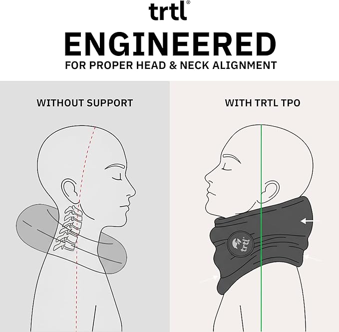 trtl Pillow - Scientifically Proven, Super Soft Neck Support Travel Pillow for Airplanes - Lightweight and Machine Washable - Ergonomic Design for Traveling on Flights, Cars, and Trains - Coral