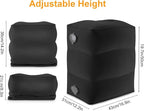Maliton Inflatable Travel Foot Rest Pillow, Toddler Airplane Bed, Car Seat Foot Rest for Kids, Adjustable Height Leg Rest Pillow for Airplane, Home, Office(Black, 1 Pack)