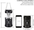 Gold Armour Camping Lanterns for Power Outages 4 Pack, Camping Essentials Lantern, Emergency Led Battery Operated Lights, Survival Kit and Gear for Hurricane (Multicolor)