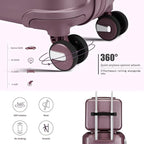 Somago Luggage Sets and Packing Cube Travel Set Lightweight Hardside Polypropylene Suitcases with Double Spinner Wheels and TSA Lock,Elegant Purple