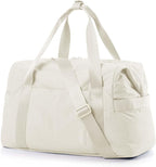 BAGSMART BAGSMART Gym Bag for Women, Carry on Weekender Overnight Bag, Travel Duffel Bags with Trolley Sleeve, Personal Item Travel Bag Tote Bag Workout Dance Bag(Light Beige,Medium)
