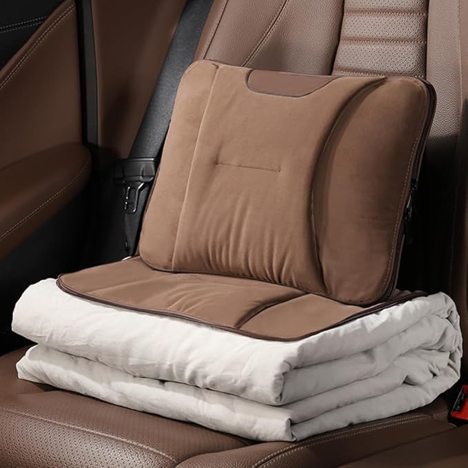Car Travel Blanket Waist Support Blanket for Mercedes Benz/AMG GL X166 X164 SUV GL 350 400 450 500 550 / GL63, Premium Soft 3 in 1 Warm Soft Travel Blanket Car Pillow Blanket,Brown
