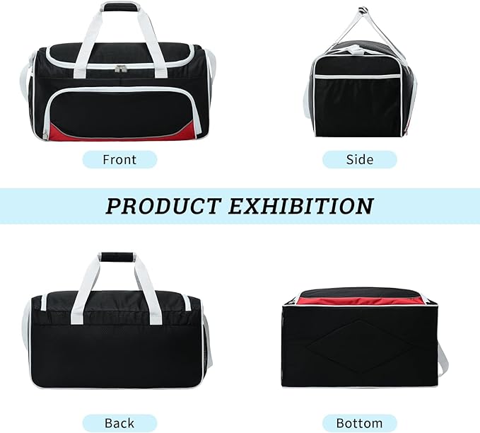 Uarition Gym Duffle Bag for Men - 55L Black Large Duffel Bags for Sports, Workout, Traveling, Durable Heavy Duty Duffel Gear Bag