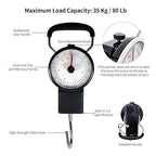 Manual Luggage Scale, Mechanical Luggage Scale with Tape Measure, Up to 80 Pounds/35kg (Black)