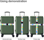 Luggage Straps for Suitcases TSA Approved Easy Pack Organized Suitcase Strap, Luggage Strap, Luggage Belt Strap, Bag Straps for Luggage. Buckle Straps Travel Accessories (Cow Printing)