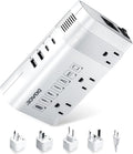 DOACE 220v to 110v Voltage Converter US to Europe: 350W 220 to 110 Voltage Converter for European Travel - International Power Adapter Plug Combo Step Down Transformer White
