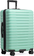U.S. Traveler Boren Expandable Hardside Rugged Travel Luggage with 8 Spinner Wheels, Mint, Checked-Medium 26-Inch