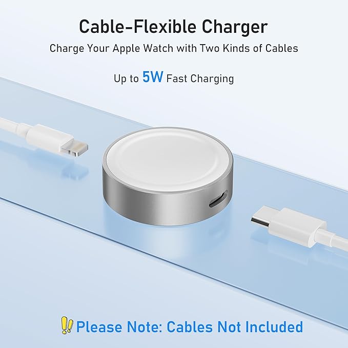 Elebase Apple Watch 11 Charger,5W USB C Magnetic Charging Adapter for iWatch USBC & iPhone Power Port,Portable Type C Wireless Watch Charger Dock for iWatch Series 10 9 8 7 6 Ultra SE 3 2,42/46/44mm