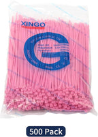XINGO 10 Inch Cable Zip Ties (500 Pack), 40 Lbs Tensile Strength-Heavy Duty, Self-Locking Nylon Plastic Nylon Wire Ties for indoor and outdoor (Pink)