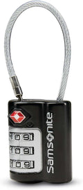 Samsonite Travel Sentry 3-dial Combination Cable Lock, Black, One Size