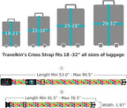 Travelkin Luggage Straps TSA Approved - Adjustable Cross Suitcase Straps with TSA Lock, Reinforced Buckle, Unique Pattern - Secure Heavy Duty Luggage Straps for Travel (Honeycomb)