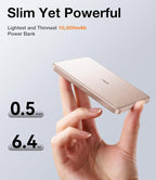 TORRAS MiniMag Power Bank,Ultra-Slim 10,000mAh Magnetic Wireless Portable Charger, 22.5W Fast Charging iPhone Air MagSafe Battery Pack Designed for iPhone 17 Pro Max/17 Pro/Air/16/15/14/13/12, Gold