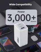 128W USB C Wall Charger,GaN III 3-Port Fast Charging Station,PD QC Foldable Charger Block Portable 65W Laptop Adapter for MacBook Pro/Air,iPad Pro,Galaxy S23,Dell XPS 13,iPhone 17/16/Pro etc