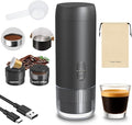Portable Espresso Maker, 20 Bar, Travel Coffee Maker with USB Charging, Compatible with Ground Coffee & Capsules (NS), Waterproof, for Camping, Hiking, RV, Car, Office