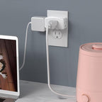 ETL Listed 3 Prong to 2 Prong Grounded Adapter, FiiMan 3 Pin to 2 Pin Polarized Plug Extender Power Strip Triple Outlet Converter, 3-Sided Outlets Wall Plug Splitter for Household Appliances,White(1)