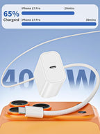 iPhone 17 16 Fast Charger,40W 3Pack iPhone 17 Charger Fast Charging Block USB C Chargers with Braided USB C to C Cable for iPhone Air/17/17 Pro/17 Pro Max/16 Pro Max/16 Plus/16e/15/15 Pro Max,iPad Air