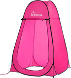 Wolfwise Pop Up Shower Tent for Camping, Portable Instant Changing Tent with Ventilation Window & Carry Bag, Privacy Bathroom Toilet for Beach & Outdoor, Width 47 ", Height 75 ", Rose Red