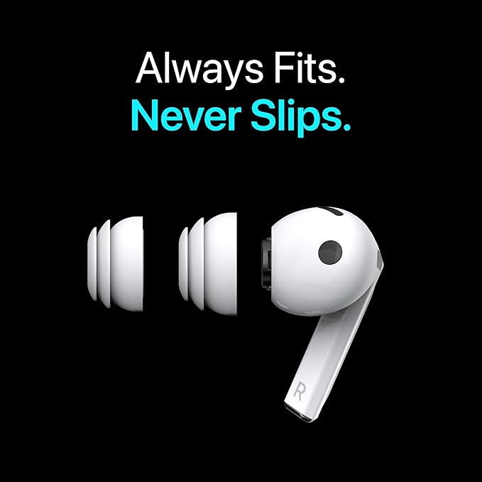 Premium Multi-Flange Eartips for Galaxy Buds3 Pro (White, Medium) – Always Fits, Never Slips