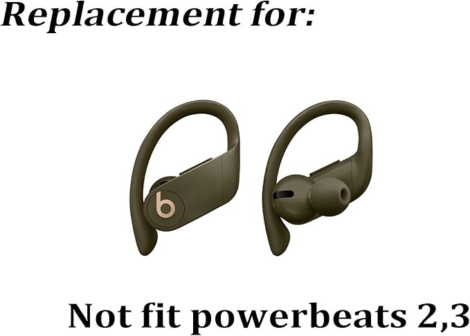 Replacement Eartips Silicone Earbuds Buds Set for Powerbeats Pro Beats Wireless Earphone Headphones,4 Pair (Moss)