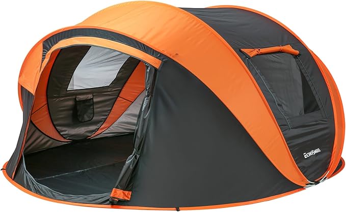 EchoSmile Pop Up Camping Tent, 2/4/6 Person Easy Setup Tent, Water Resistant Dome, Portable with Carry Bag