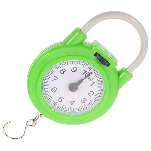 Portable Travel Suitcase Weight Scale with Hook, High-Precision Small Manual Spring Luggage Scale for Hand Luggage, Fluorescent Green