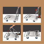 Heavy-Duty Foldable Dolly Trolley - Stainless Steel Flatbed Cart for Easy Transport of Luggage, Supplies, and Equipment 60 * 90