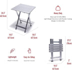 SUNNYFEEL Folding Camping Table - Lightweight Aluminum Portable Picnic Table, 18.5x18.5x24.5 Inch for Cooking, Beach, Hiking, Travel, Fishing, BBQ, Indoor Outdoor Small Foldable Camp Tables