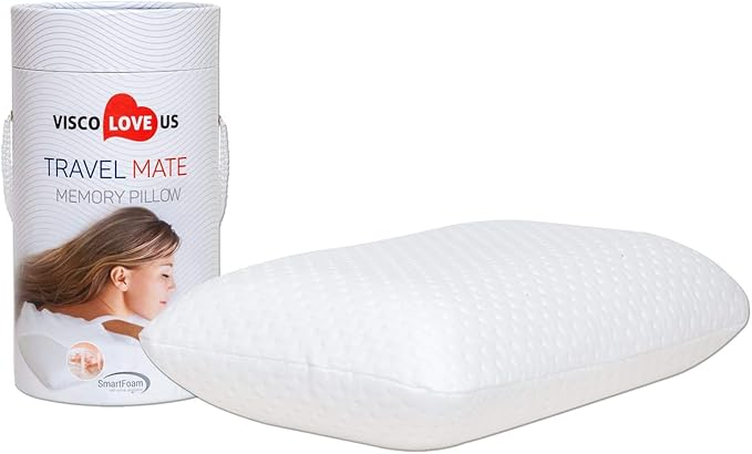 ProComf Travel and Camping Mate/Baby/Kid's/Teen's/Adult's Memory Foam Pillow (Snow White with Covers)