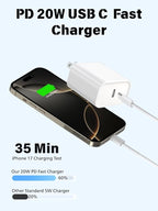 iPhone 17 Pro Max Charger Fast Charging,3Pack 20W Apple USB C Charger Block Comes with 10FT USBC to USBC Woven Cable Compatible with iPhone 17/Air/17Pro/16 ProMax/16e/15 Plus,iPad Pro/Air/Mini,AirPods