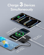 for Magsafe Power Bank, 5000mAh Magnetic Portable Charger with Built-in USB-C Cable, Wireless Battery Pack with 20W PD Fast Charging for iPhone 17/16/15/14/13/12 All Series-Black