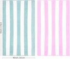 CLOWOOD Plush Oversized Beach Towel - Cotton 40 x 70 Inch Large Thick Aqua Striped Cabana Pool Swimming Towel
