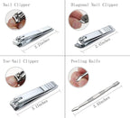 Manicure Set Professional Nail Clippers Kit Pedicure Care Tools- Stainless Steel Women Grooming Kit 12Pcs for Travel or Home (Gold)