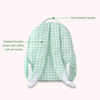 DYSHAYEN Gingham Kids Backpack,15 Inch School Backpack for Girls Boys,Kindergarten Large Bookbag Age 5-8 for Birthday Gifts School Overnight (Green)