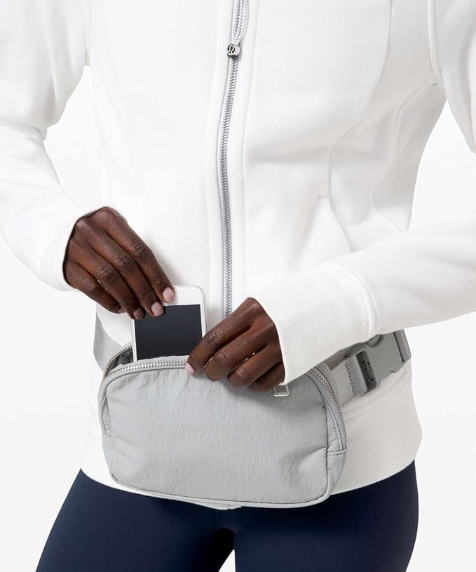 YOSHUYUKI Fanny Pack Crossbody Bag Trendy Waterproof Small Sling Cross Body Purse for Women Men Fashion Waist Packs Mini Belt Pouch Chest Bum Hip Bag Lulu Dupes for Travel Vacation Running Ash