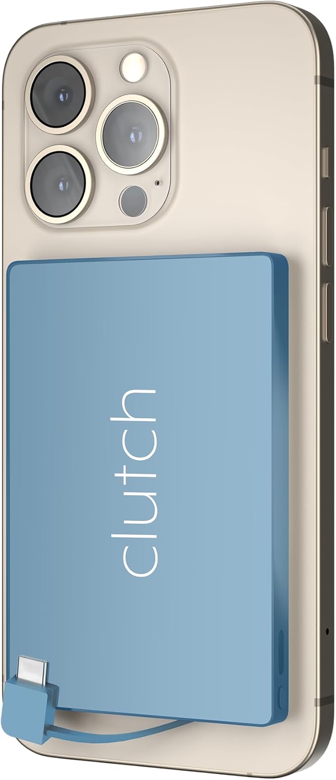 Clutch - Pro USB-C Portable Charger - Compatible with iPhone 15, 16, 17 & Android Devices - Power Bank Magnetic Battery - TSA Travel Approved - USB Rechargeable - Built-in Cable - 5000 mAh - 3.7oz