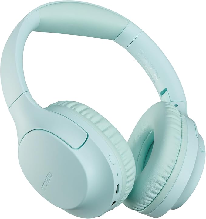 TOZO HA1 Bluetooth 5.4 Over Ear Headphones, 70H Playtime with Mic, Foldable Wireless Headset, Deep Bass Stereo Sound Customizable 32 EQ Music Mode Via Button & App for Travel and Home, Upgraded