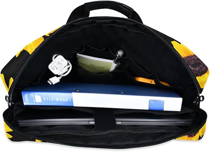 Sunflower Floral Laptop Case, 15.6 inch Laptop Bag, Waterproof Laptop Sleeve, Protective Briefcase for Women Men Kids