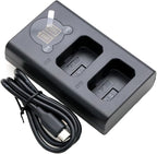 DL-FW50 Fast Dual Charger Quick Charge Portable Power Bank for A5100/A6100/A7s2/ZV-E10, NP-FW50/FZ100/FM500H Battery LCD Display