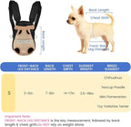 Dog Backpack Carrier, Adjustable Pet Front Carriers, Legs Out Carrying Sling Travel Bag for Small Medium Dogs 2.5-4 Lbs, Soft Wearable Puppy Chest Carry Backpacks for Walking/Hiking/Camping/Traveling